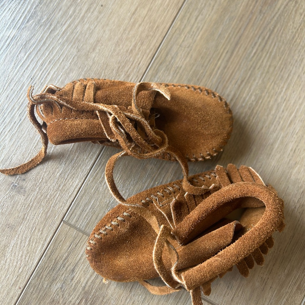 Brown Suede Kids Moccasins